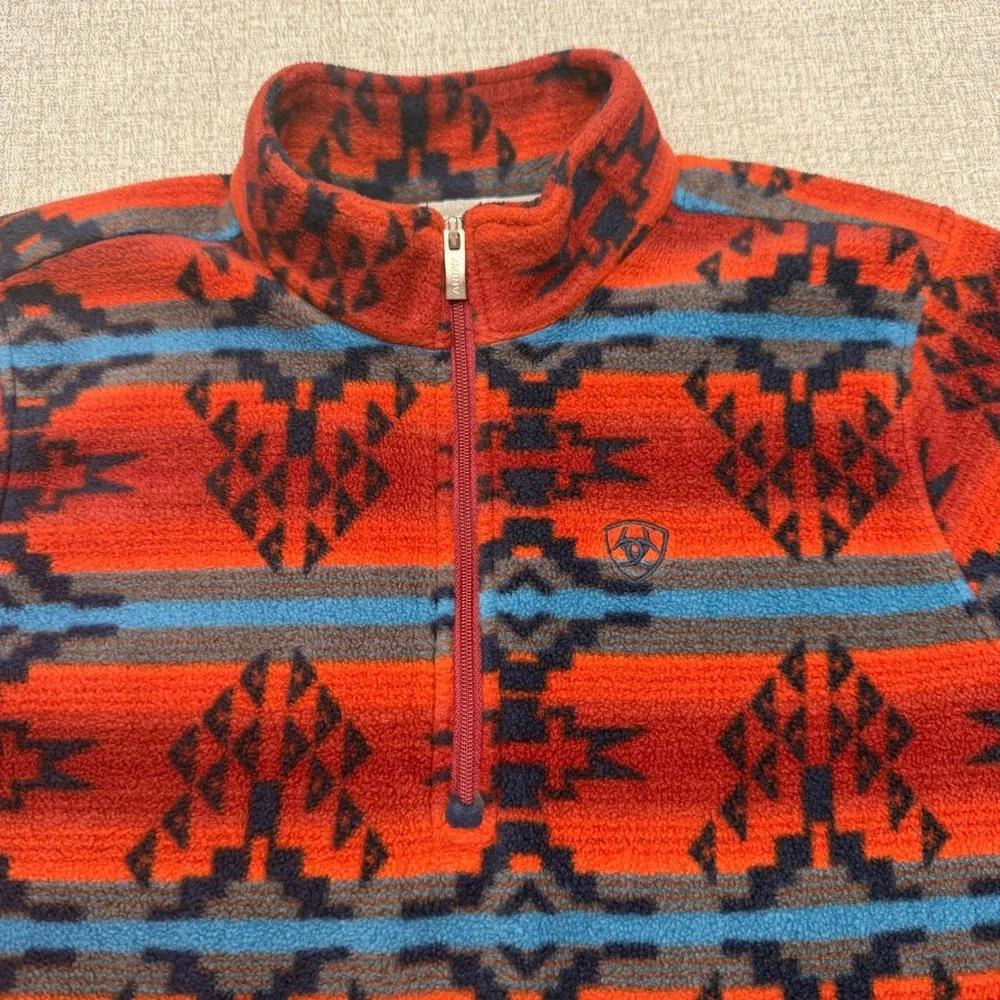 Ariat Girls Prescott Fleece Cavalry SMU 1/4 Zip Pullover Western Aztec